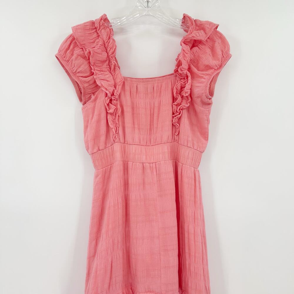 Betsey Johnson Lovely Layers Maxi Dress Pink Tiered Ruffle Cotton Womens Size S - Picture 10 of 13